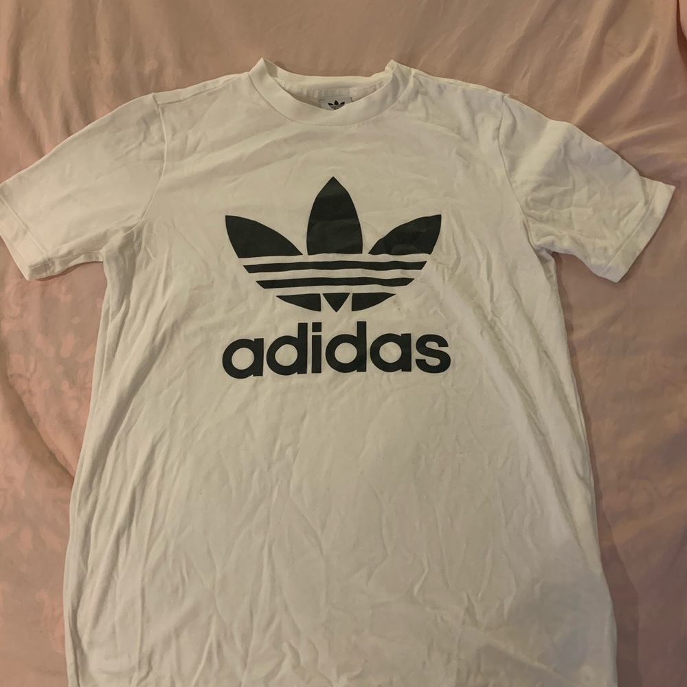 girls large white adidas shirt